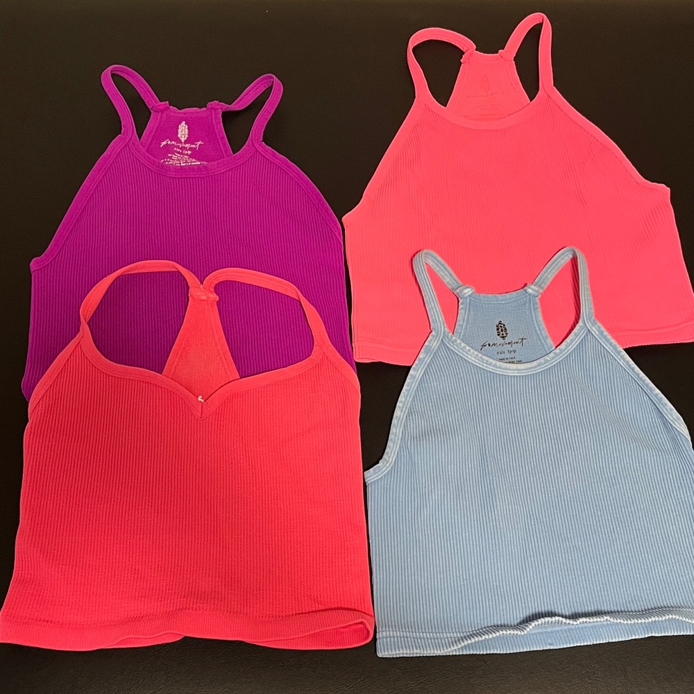 Free people fp movement happiness runs Vibrant Racerback Crop Tops Set lot